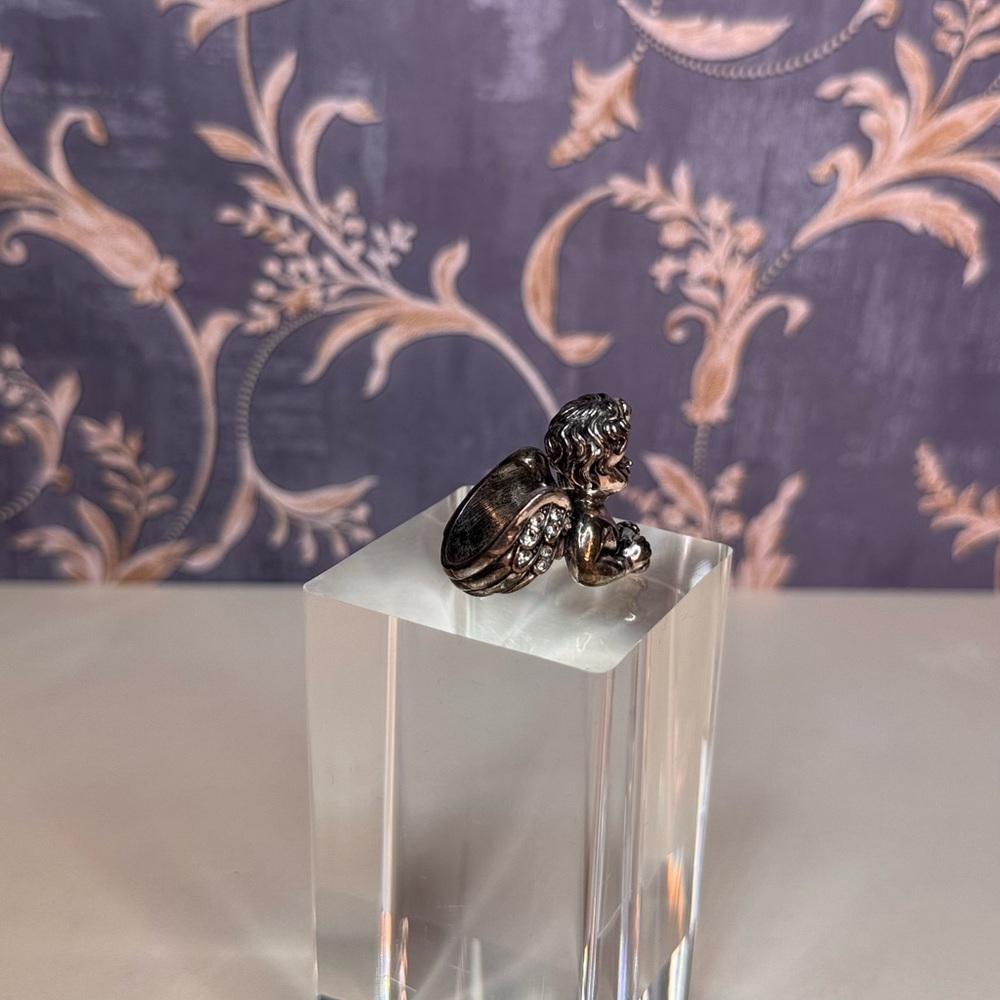 Vintage Estate Silver Toned Angel Ring Size 7 Lot D8 - Picture 6 of 11